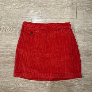 Red Corduroy Skirt